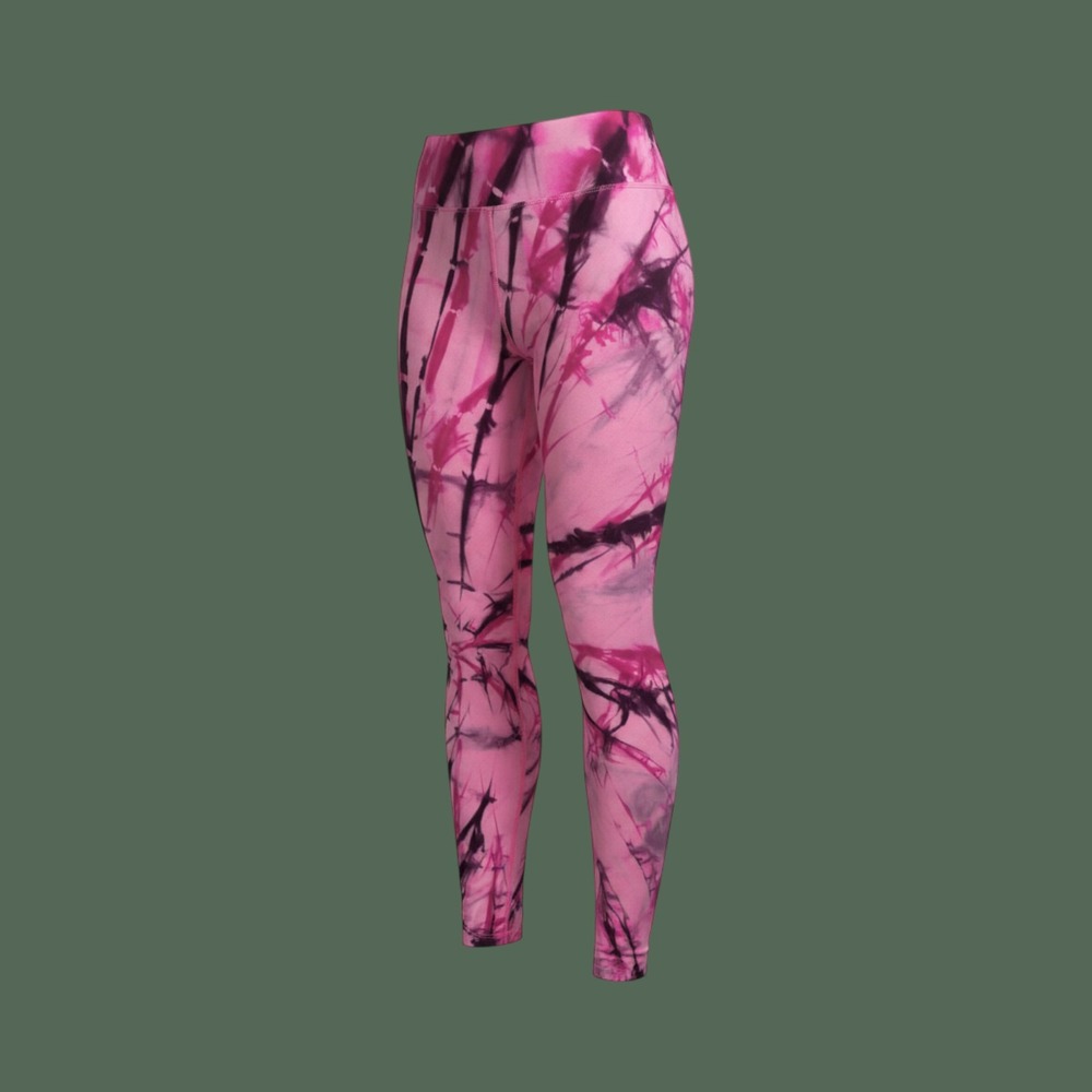Pink Victoria's Secret Active Tie Dye Leggings High Waisted Pink Purple Large